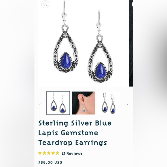 *Brand New* American West Silver and Blue Turquoise Earrings - Picture 5 of 7